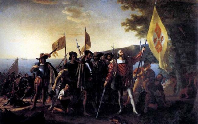  Columbus Landing at Guanahani, 1492